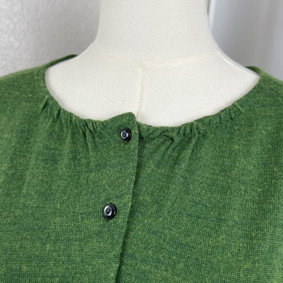 Y2K The Limited Sweater Womens Large Green Wool Blend Cardigan Preppy Schoolgirl - Picture 2 of 11